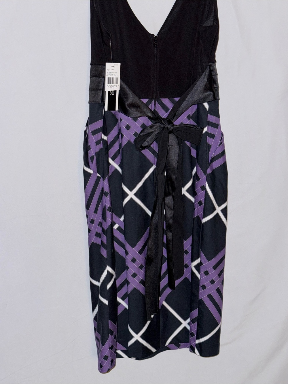 NWT A. Byer Black Dress with Purple & White Plaid Skirt Size 5 (Juniors) - Picture 7 of 10